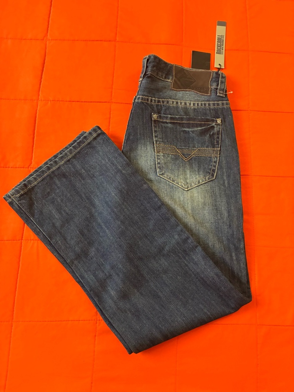 Rock & Roll Cowboy Double Barrel Relaxed Straight Leg Jeans Size 34x32